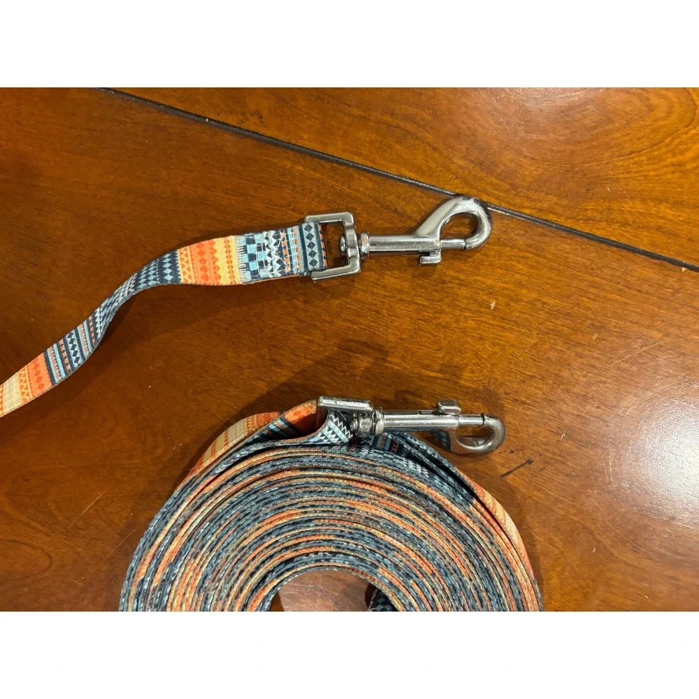 9 Meter Extra Long Dog Training Leash Southwestern Pattern Padded Handle 30ft